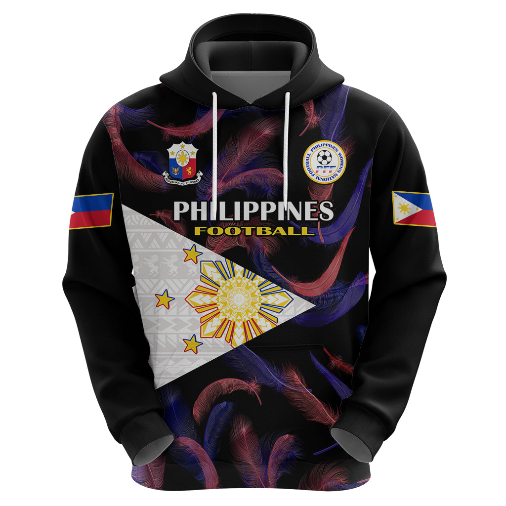 Custom Philippines Football Hoodie 2023 World Cup Go Filipinas Feather Black Version LT14