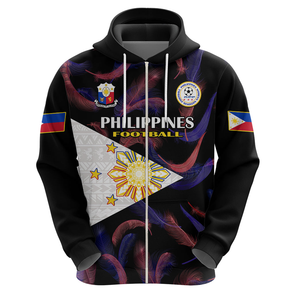 Custom Philippines Football Hoodie 2023 World Cup Go Filipinas Feather Black Version LT14