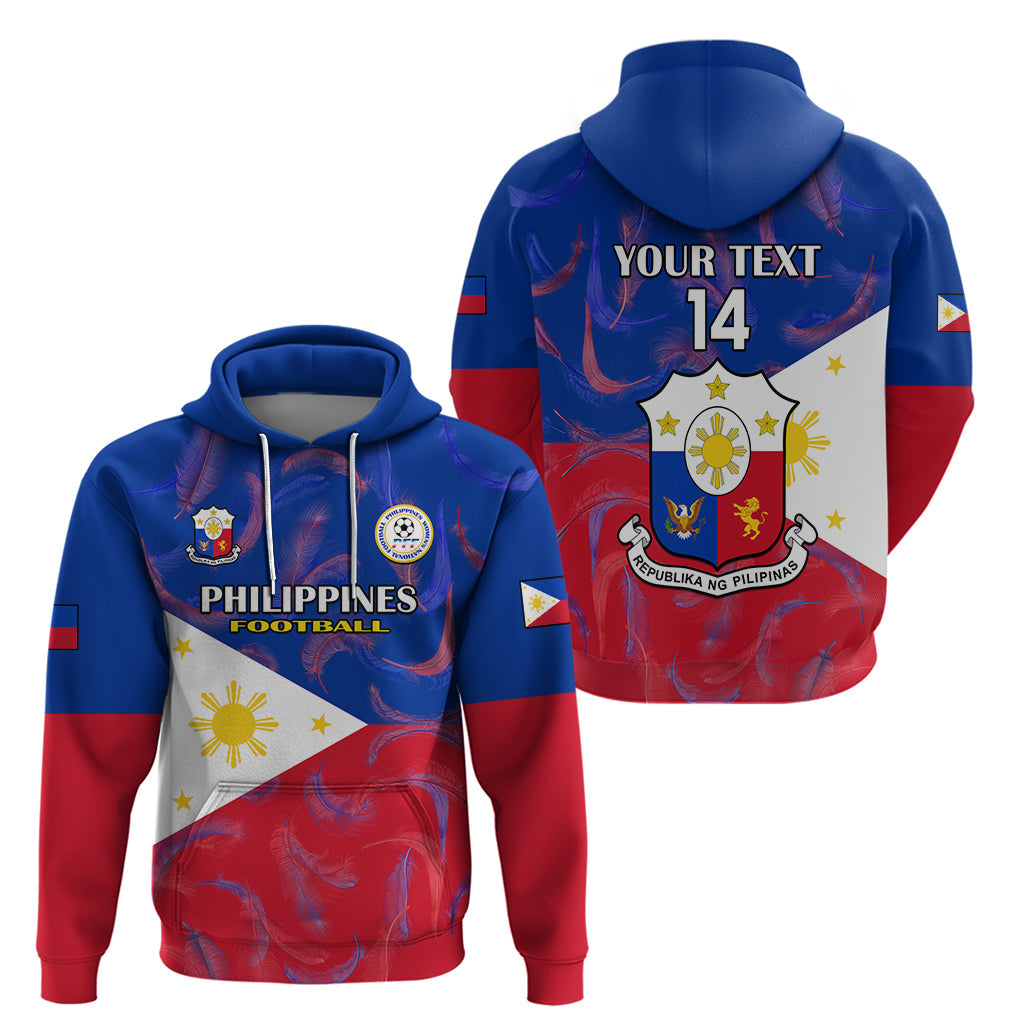 Custom Philippines Football Hoodie 2023 World Cup Go Filipinas Feather Flag Version LT14