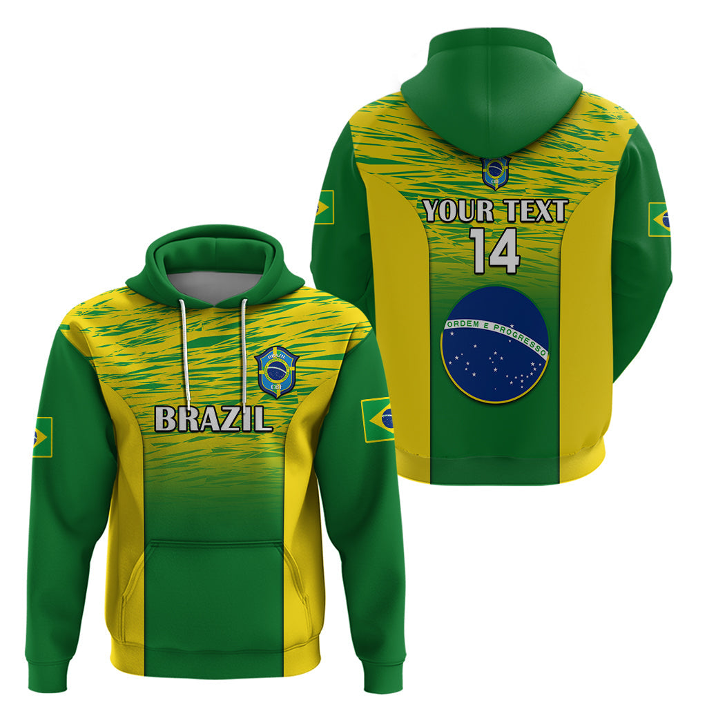 Custom Brazil Football Hoodie 2023 World Cup Go Selecao Gradient Style LT14