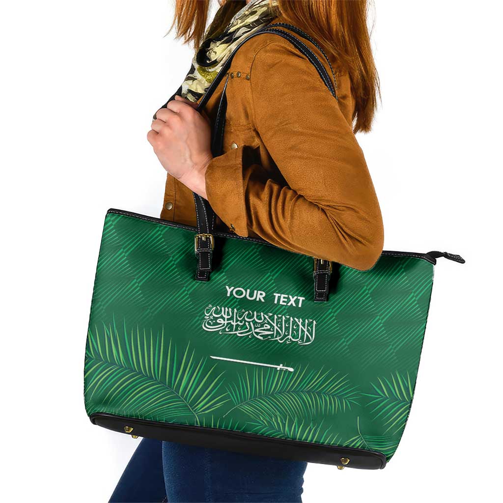 Custom Saudi Arabia Football Leather Tote Bag Go Green Falcons Sporty Style LT14