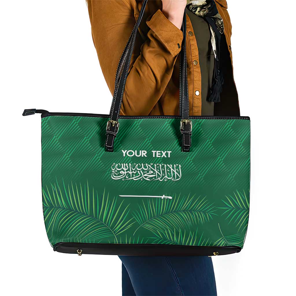 Custom Saudi Arabia Football Leather Tote Bag Go Green Falcons Sporty Style LT14
