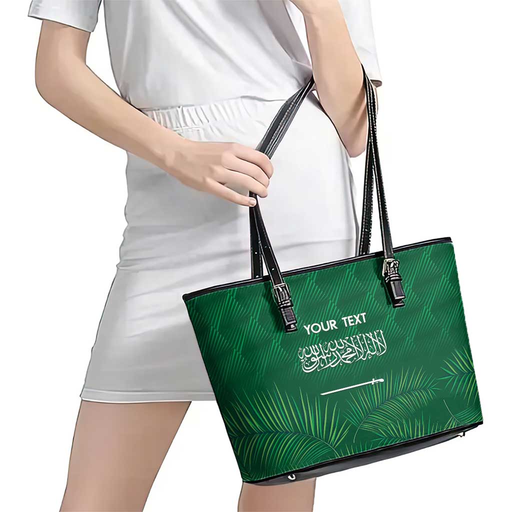 Custom Saudi Arabia Football Leather Tote Bag Go Green Falcons Sporty Style LT14