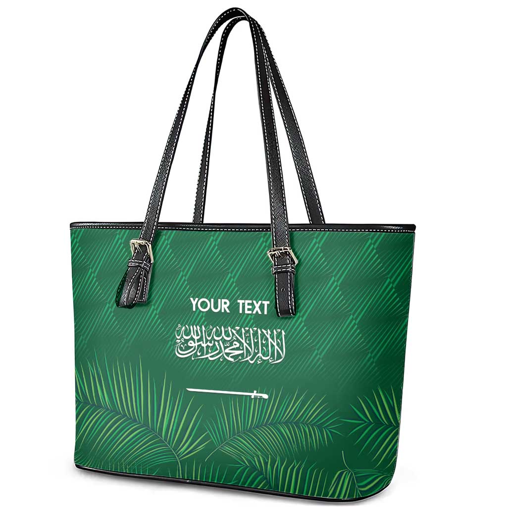 Custom Saudi Arabia Football Leather Tote Bag Go Green Falcons Sporty Style LT14