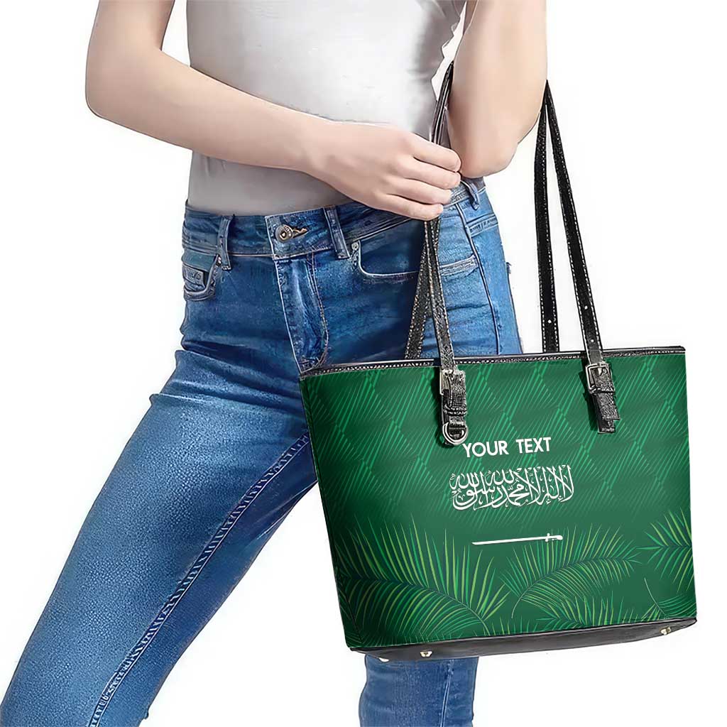 Custom Saudi Arabia Football Leather Tote Bag Go Green Falcons Sporty Style LT14