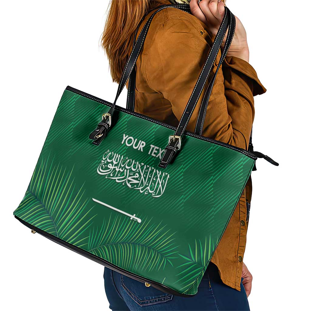 Custom Saudi Arabia Football Leather Tote Bag Go Green Falcons Sporty Style LT14