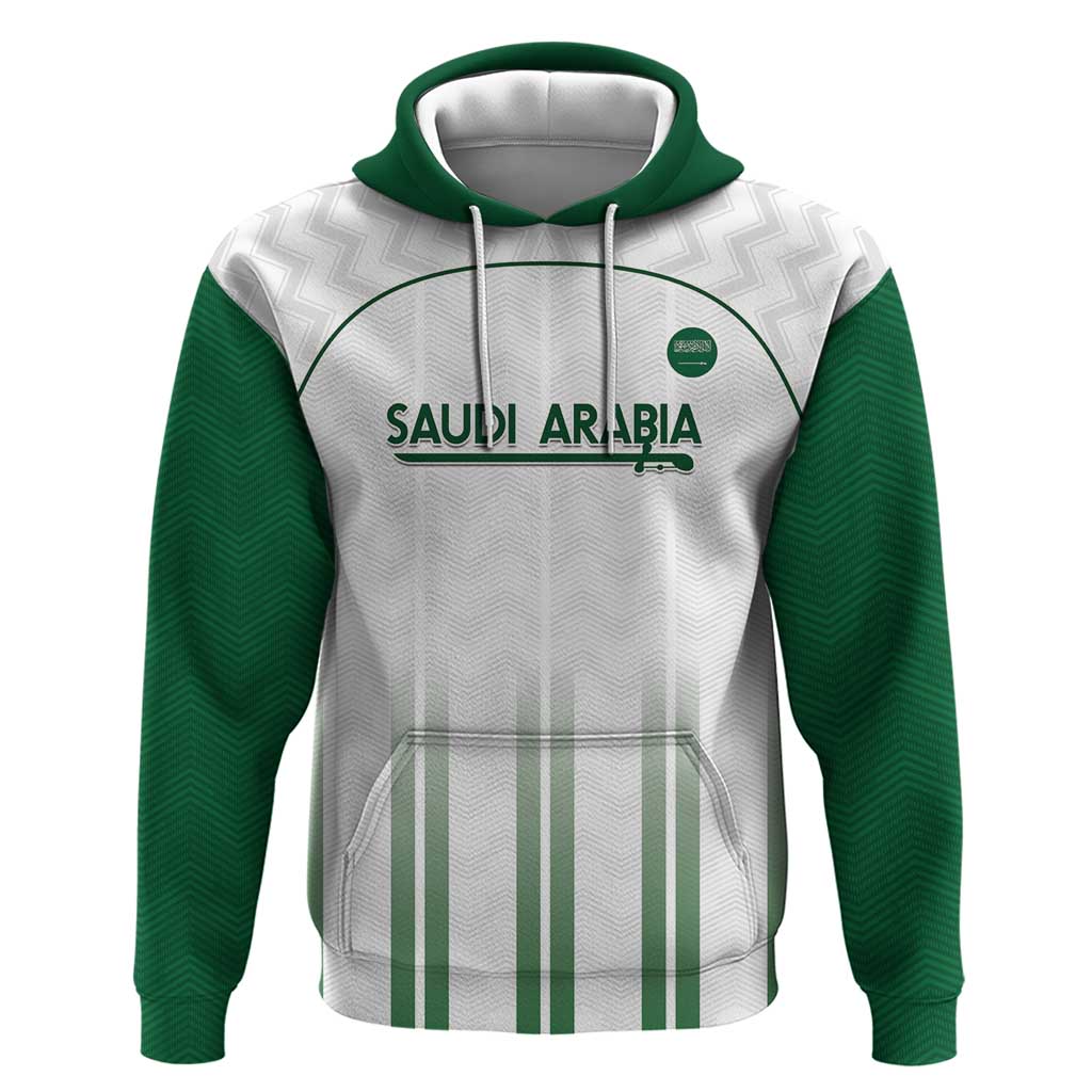 Custom Saudi Arabia Football Hoodie Go Green Falcons Sporty - White Version LT14
