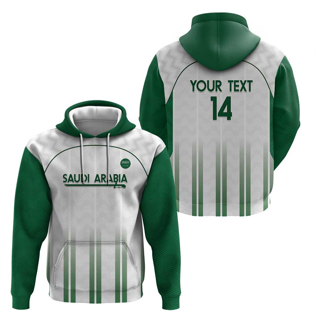 Custom Saudi Arabia Football Hoodie Go Green Falcons Sporty - White Version LT14