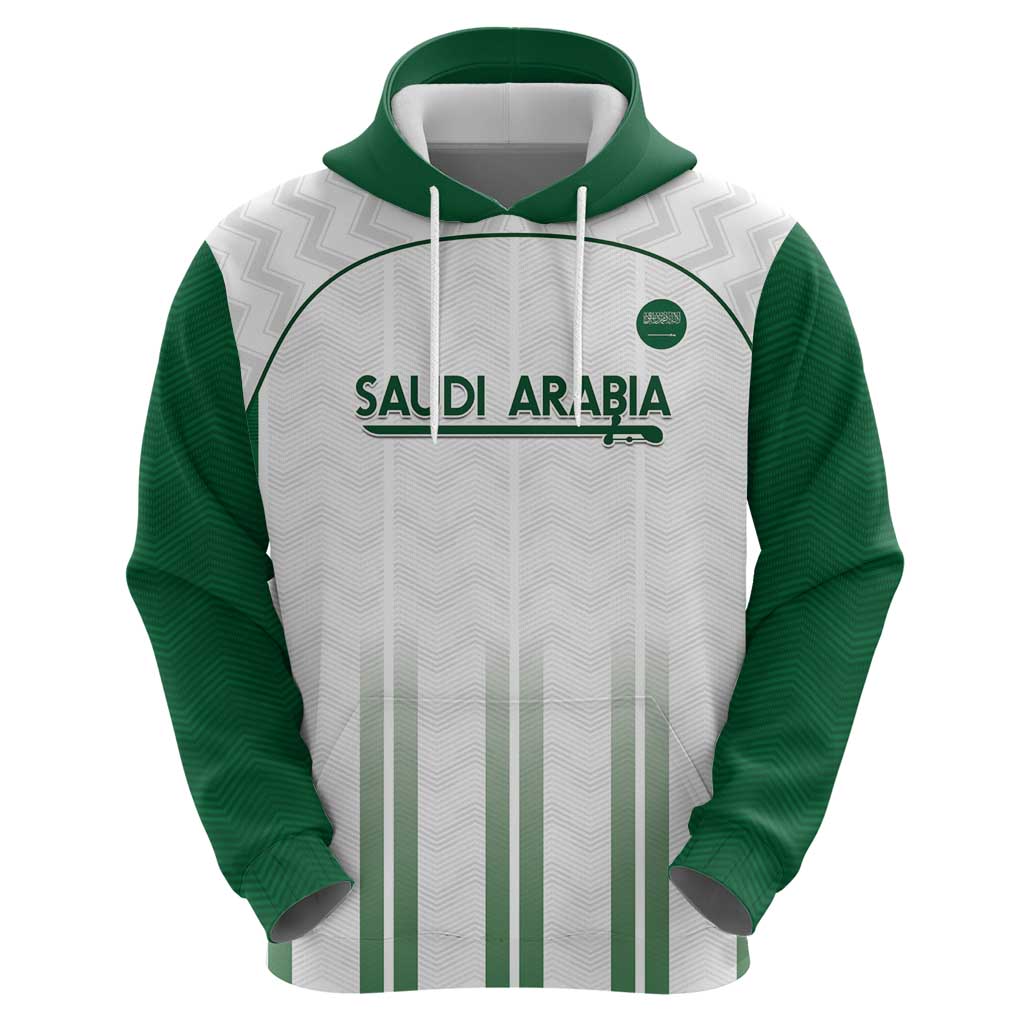 Custom Saudi Arabia Football Hoodie Go Green Falcons Sporty - White Version LT14
