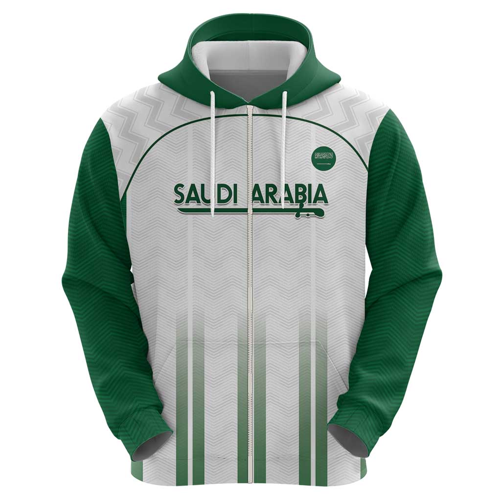 Custom Saudi Arabia Football Hoodie Go Green Falcons Sporty - White Version LT14