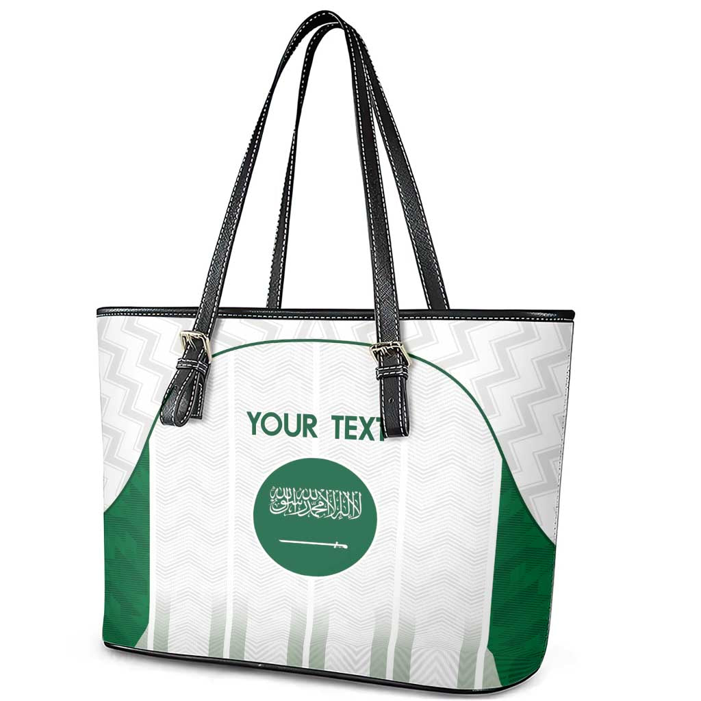 Custom Saudi Arabia Football Leather Tote Bag Go Green Falcons Sporty - White Version LT14