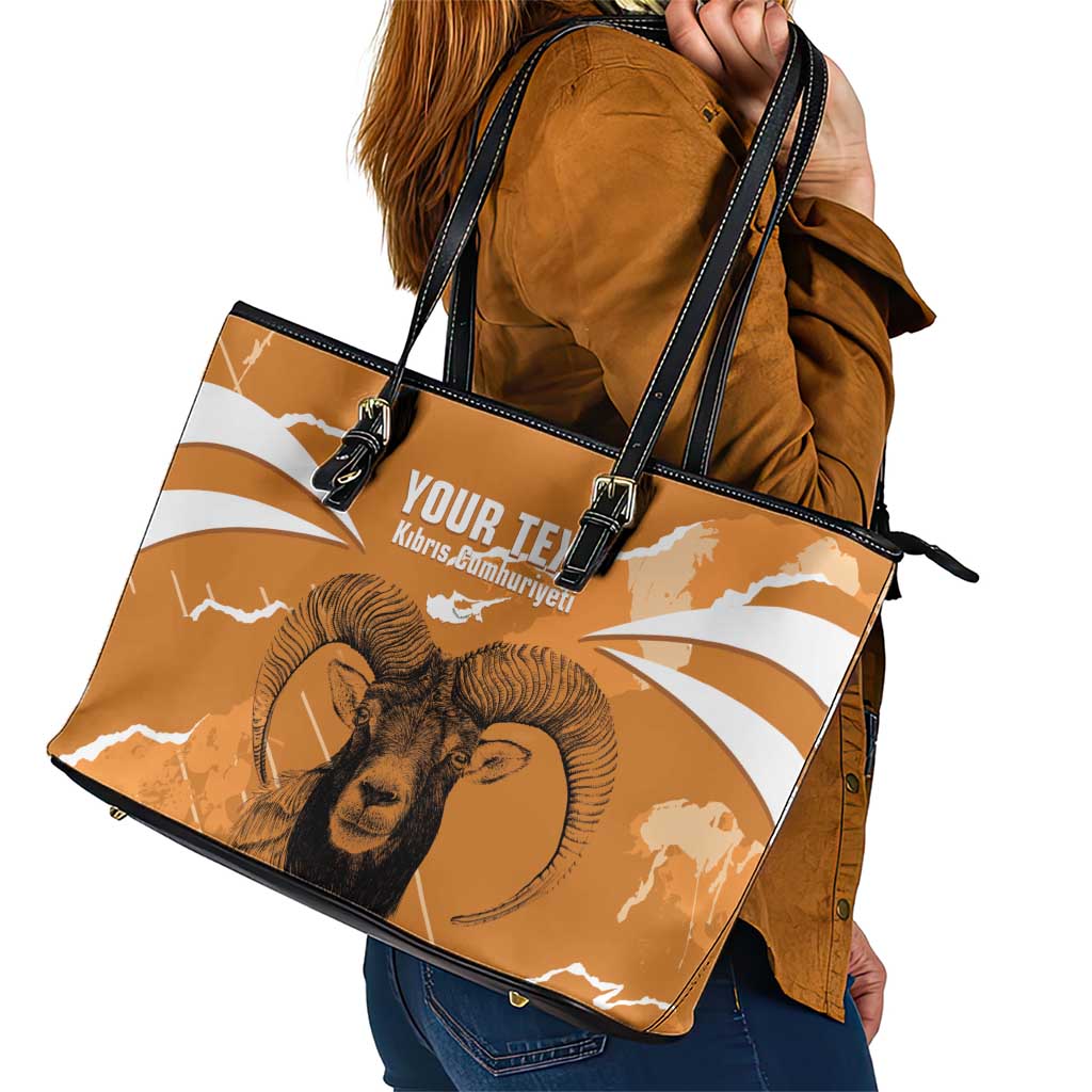 Persionalized Cyprus Independence Day Leather Tote Bag Kbrs Cumhuriyeti Grunge Vibes LT14