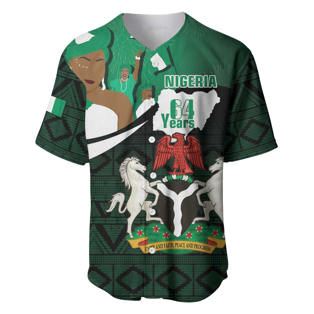 Nigeria Independence Day Baseball Jersey Happy 64 Years Of Anniversary African Pattern LT14