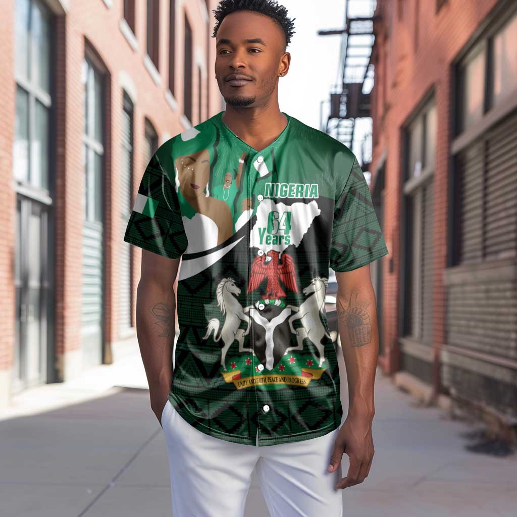 Nigeria Independence Day Baseball Jersey Happy 64 Years Of Anniversary African Pattern LT14