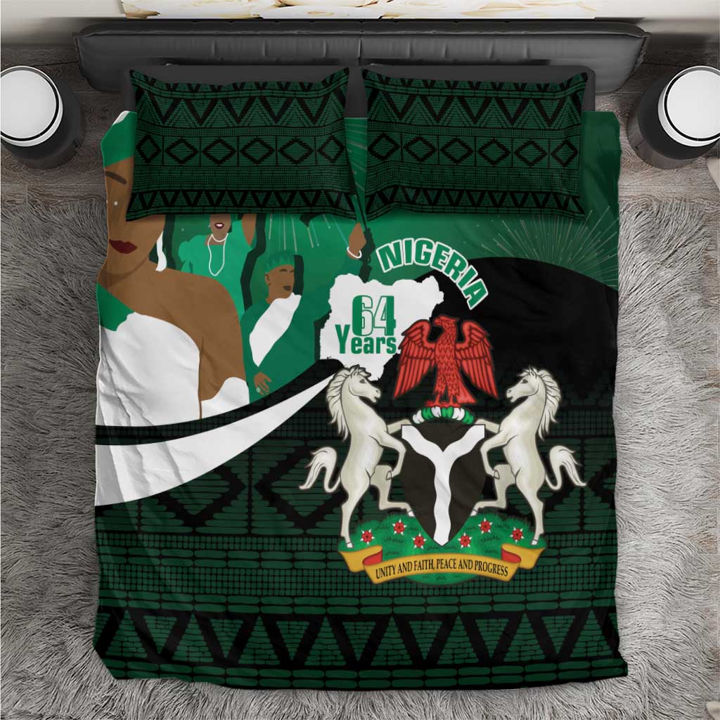 Nigeria Independence Day Bedding Set Happy 64 Years Of Anniversary African Pattern LT14