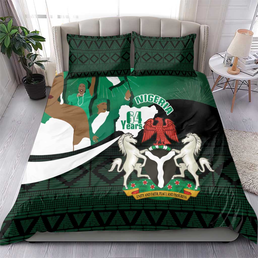 Nigeria Independence Day Bedding Set Happy 64 Years Of Anniversary African Pattern LT14