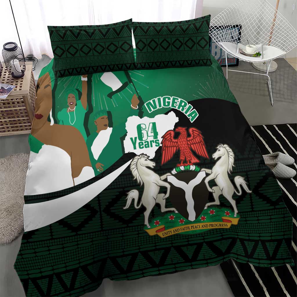 Nigeria Independence Day Bedding Set Happy 64 Years Of Anniversary African Pattern LT14