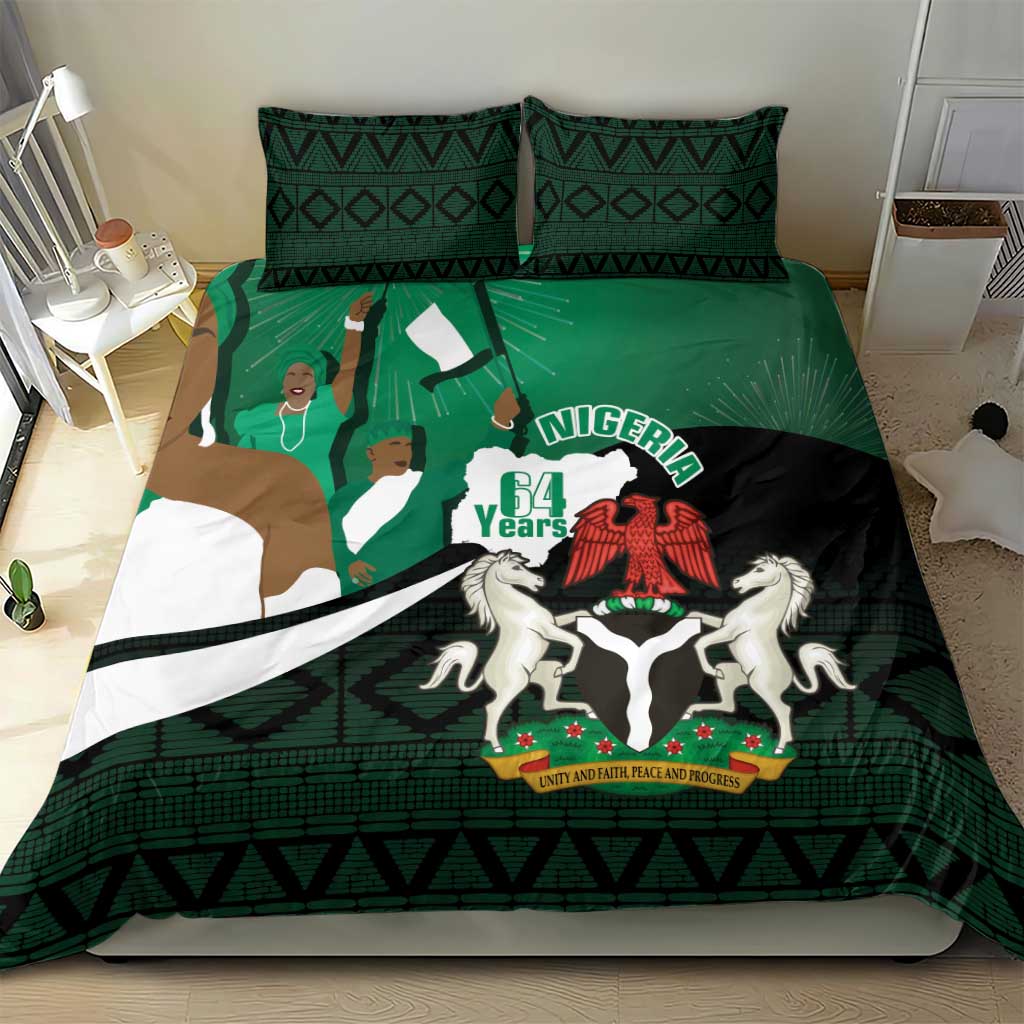 Nigeria Independence Day Bedding Set Happy 64 Years Of Anniversary African Pattern LT14