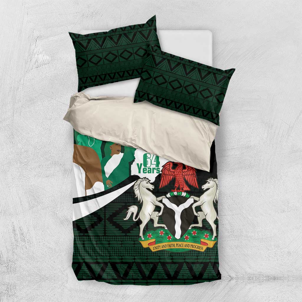Nigeria Independence Day Bedding Set Happy 64 Years Of Anniversary African Pattern LT14