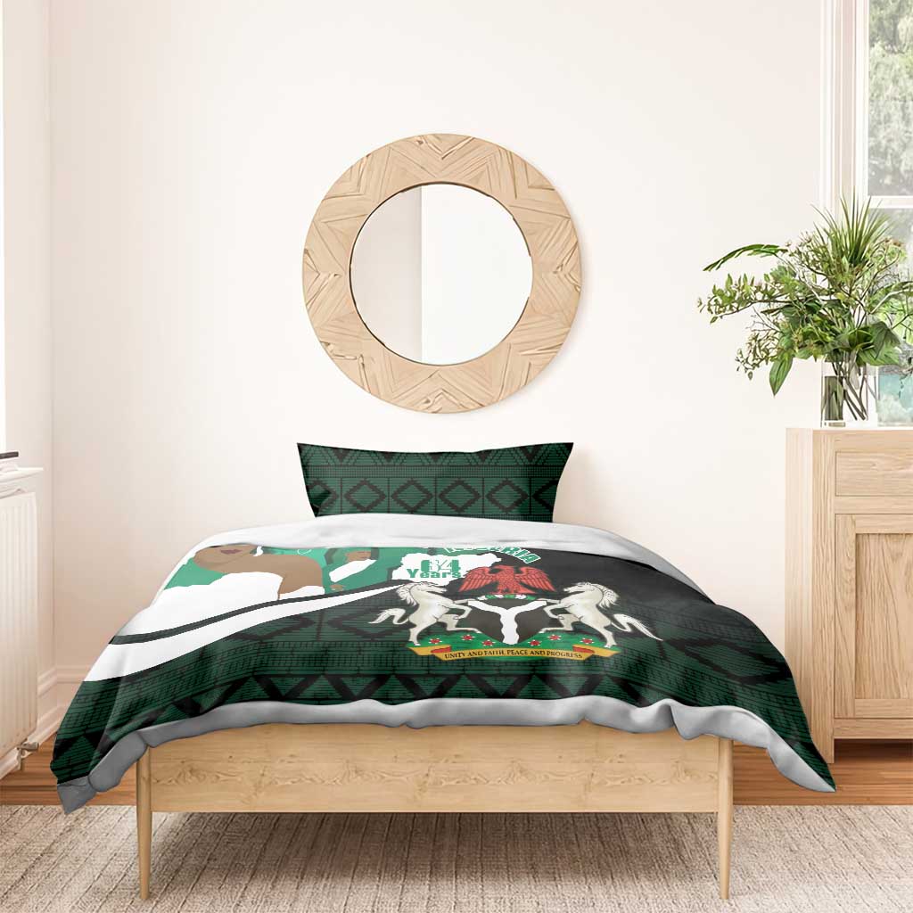 Nigeria Independence Day Bedding Set Happy 64 Years Of Anniversary African Pattern LT14