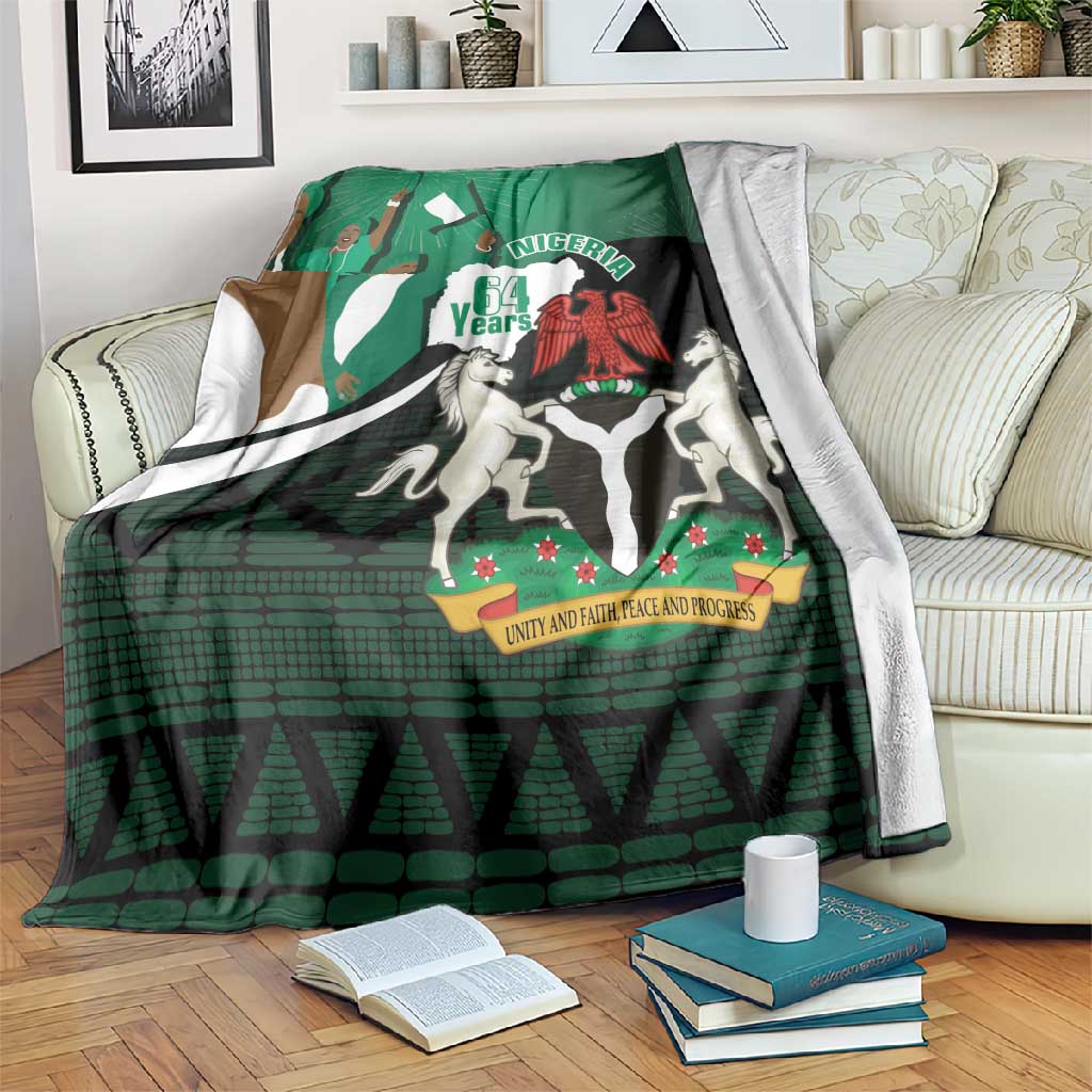 Nigeria Independence Day Blanket Happy 64 Years Of Anniversary African Pattern LT14