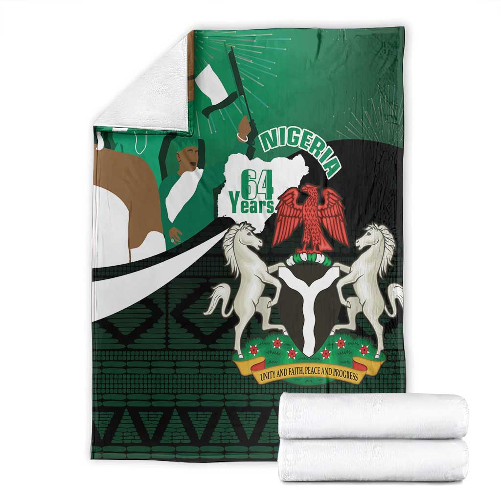 Nigeria Independence Day Blanket Happy 64 Years Of Anniversary African Pattern LT14