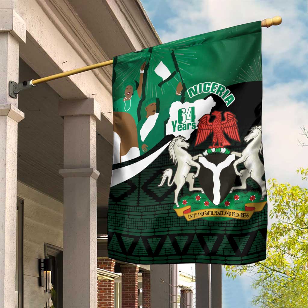 Nigeria Independence Day Garden Flag Happy 64 Years Of Anniversary African Pattern LT14