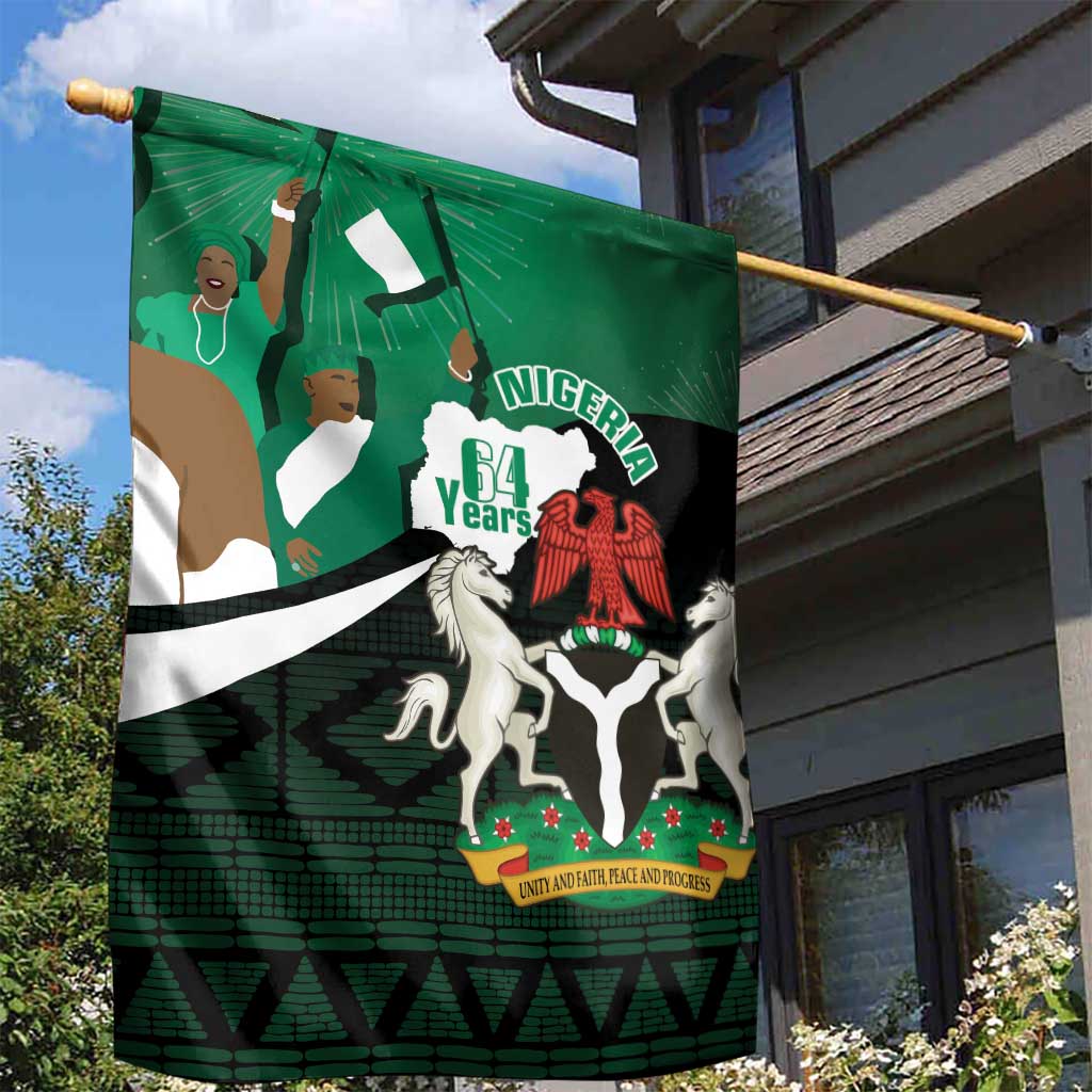 Nigeria Independence Day Garden Flag Happy 64 Years Of Anniversary African Pattern LT14