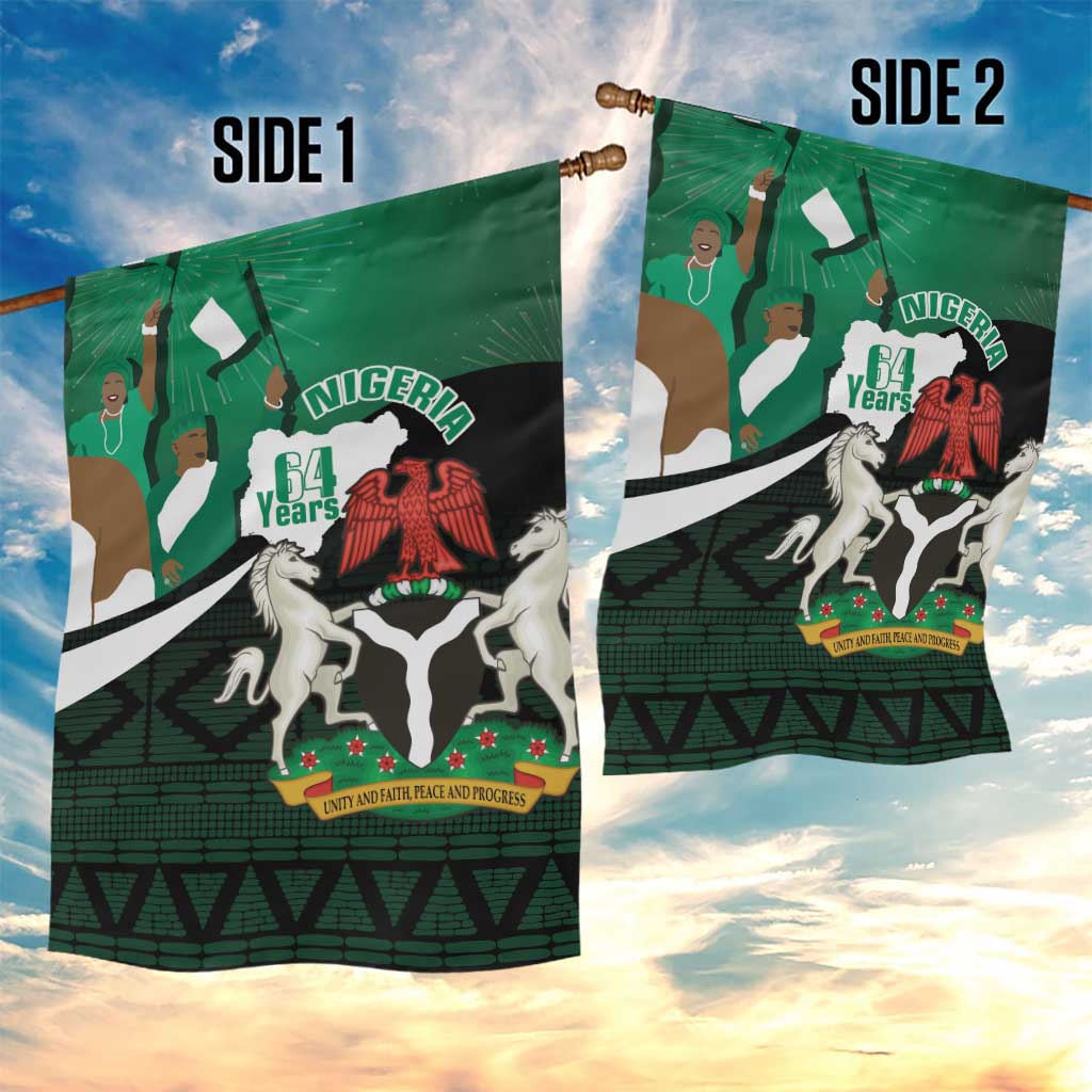 Nigeria Independence Day Garden Flag Happy 64 Years Of Anniversary African Pattern LT14