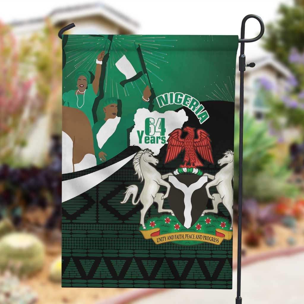 Nigeria Independence Day Garden Flag Happy 64 Years Of Anniversary African Pattern LT14