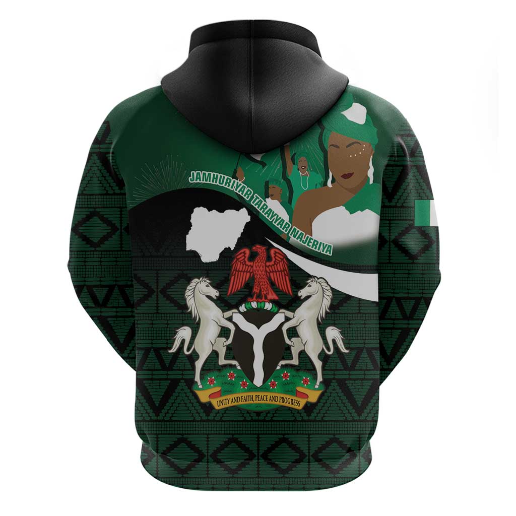 Nigeria Independence Day Hoodie Happy 64 Years Of Anniversary African Pattern LT14
