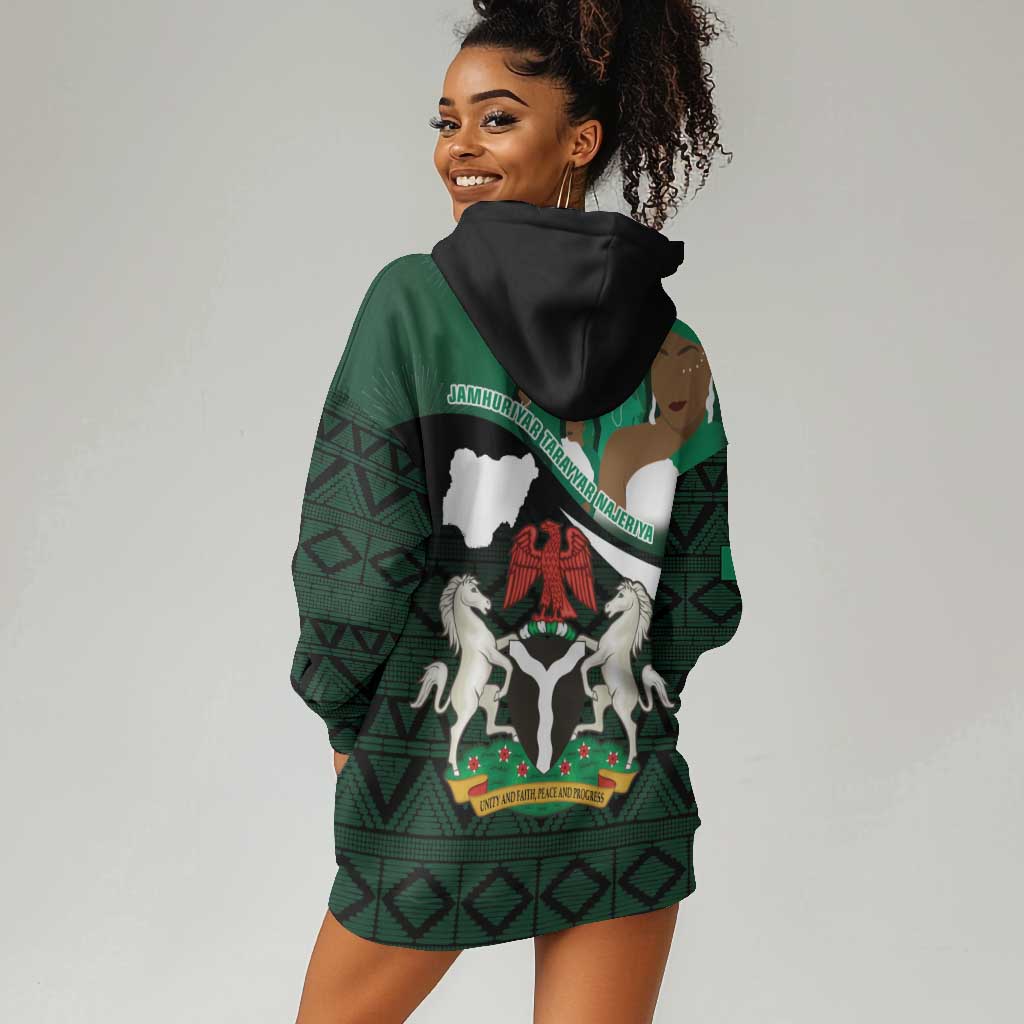 Nigeria Independence Day Hoodie Dress Happy 64 Years Of Anniversary African Pattern LT14