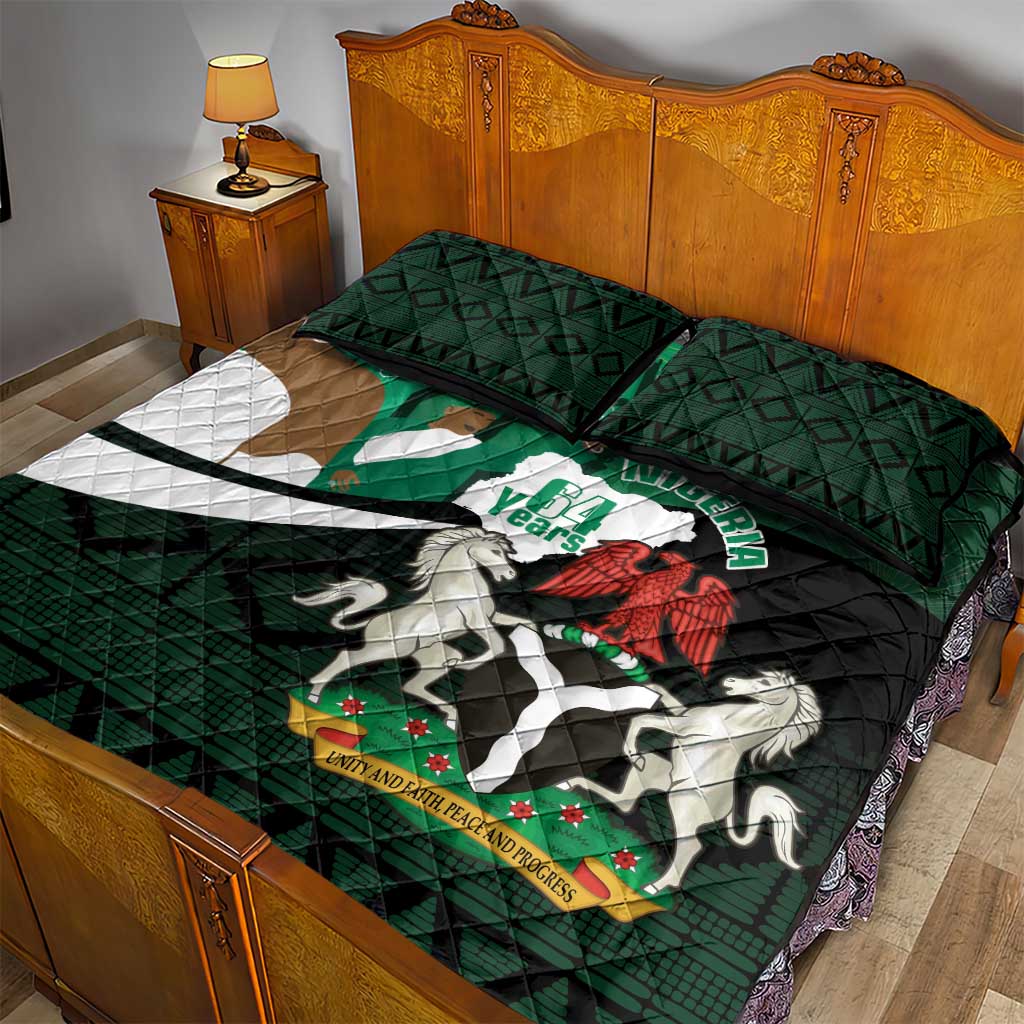 Nigeria Independence Day Quilt Bed Set Happy 64 Years Of Anniversary African Pattern LT14