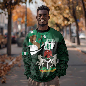Nigeria Independence Day Sweatshirt Happy 64 Years Of Anniversary African Pattern LT14