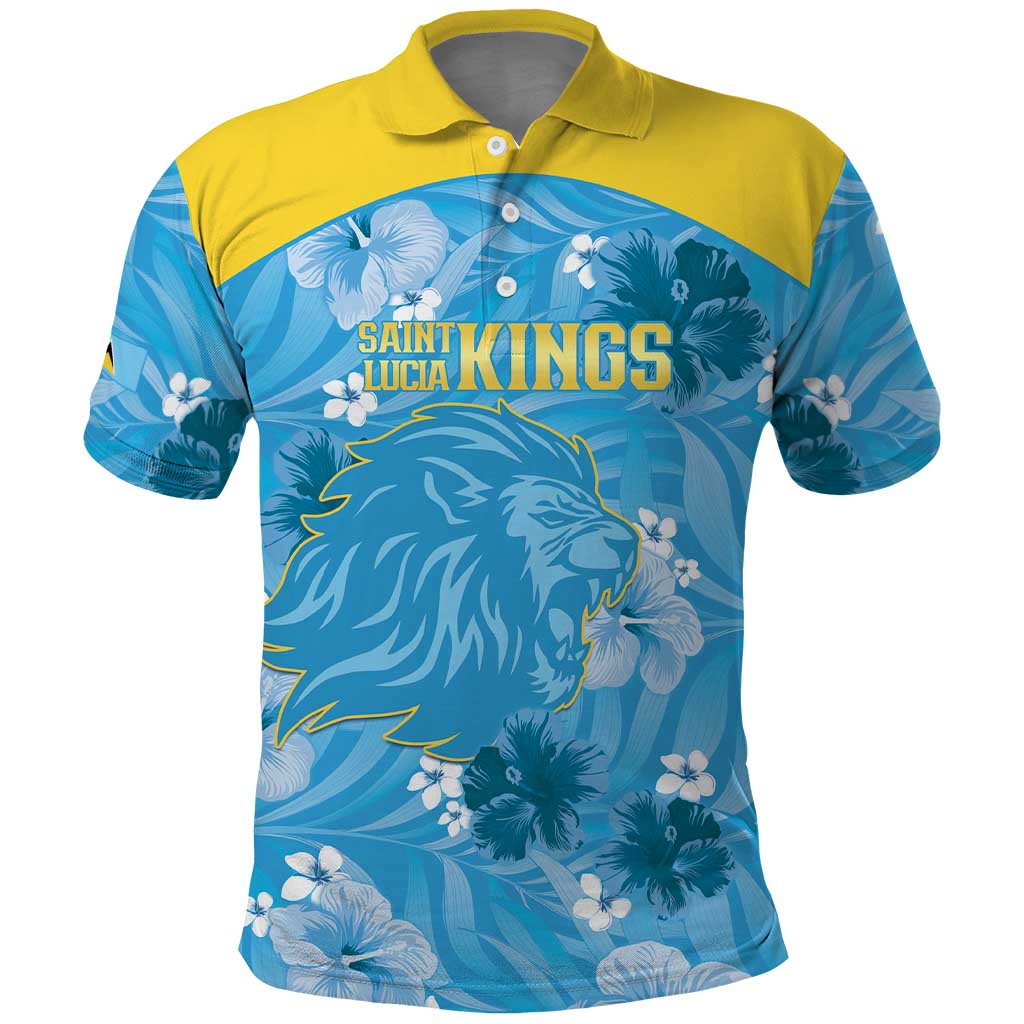 Custom Saint Lucia Kings Cricket Polo Shirt 2025 Go Beinspired Tropical Style LT14