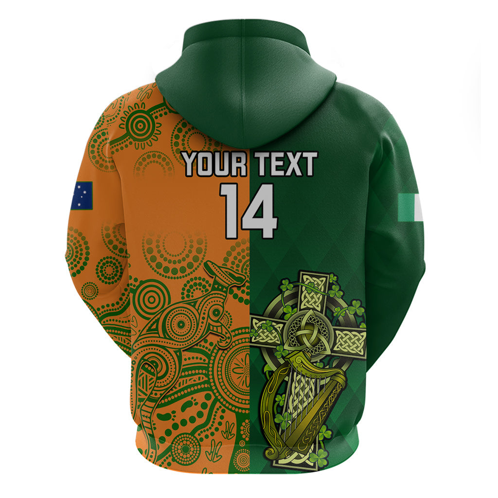 Custom Australia And Ireland Rugby Hoodie 2023 World Cup Walllabies With Shamrocks LT14
