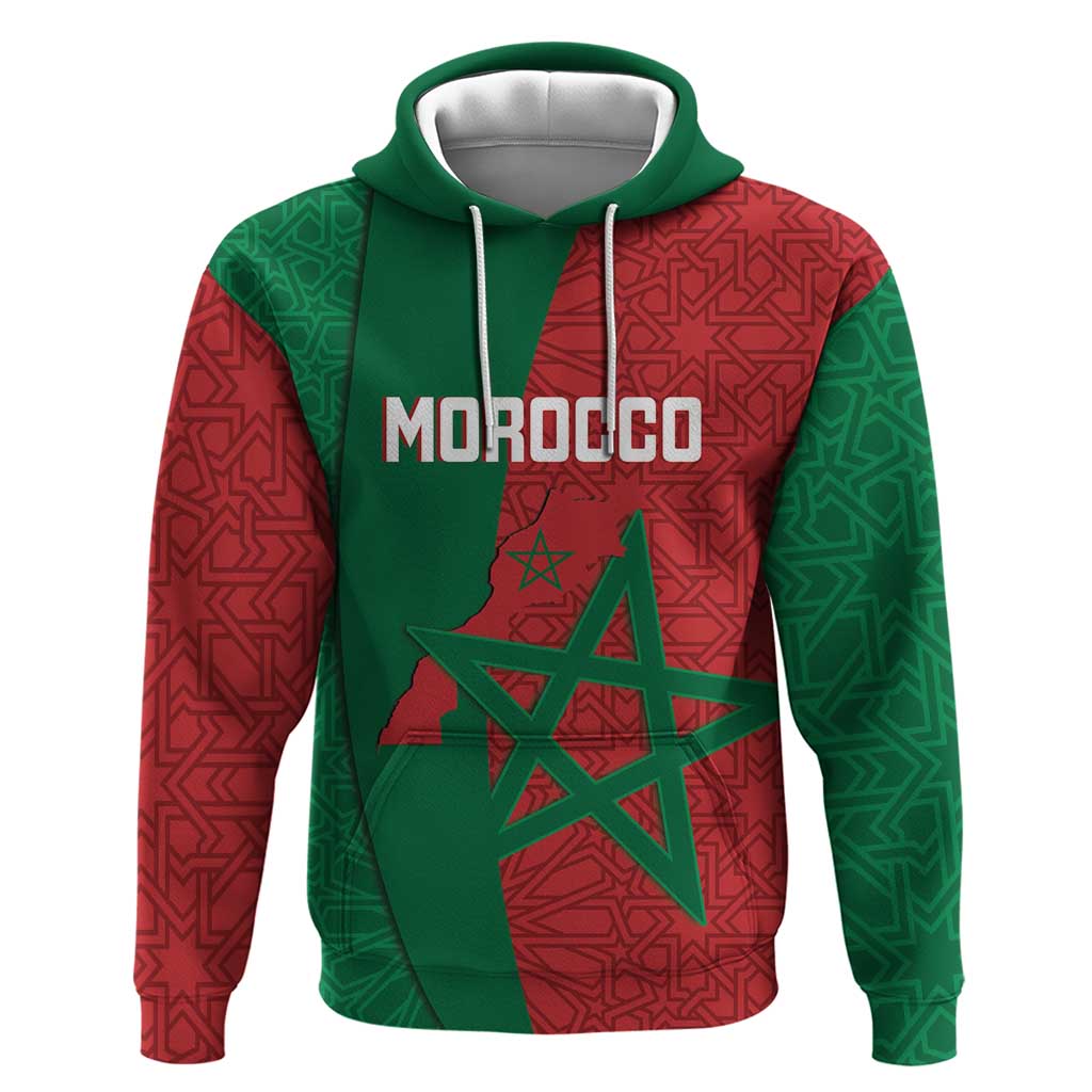 Personalised Morocco Hoodie Moroccan Green Star With Moorish Pattern LT14
