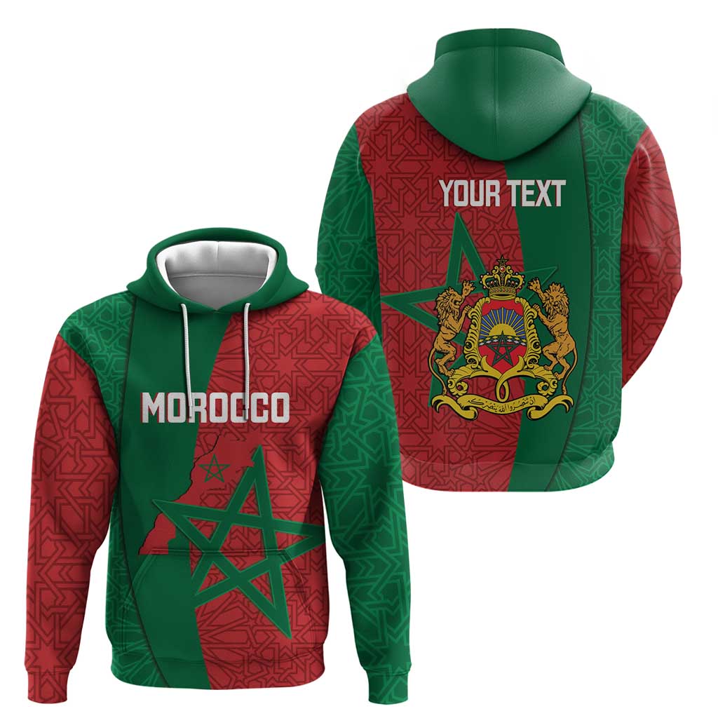 Personalised Morocco Hoodie Moroccan Green Star With Moorish Pattern LT14