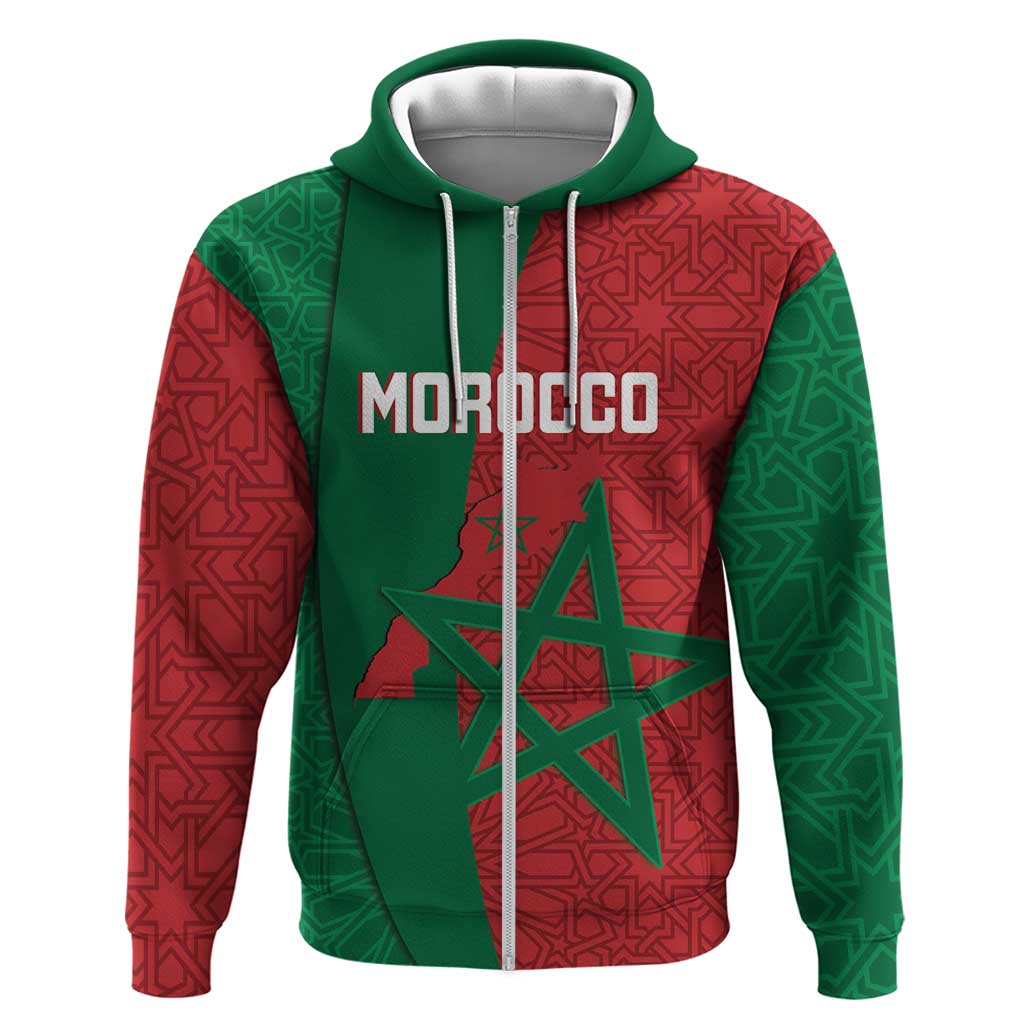 Personalised Morocco Hoodie Moroccan Green Star With Moorish Pattern LT14