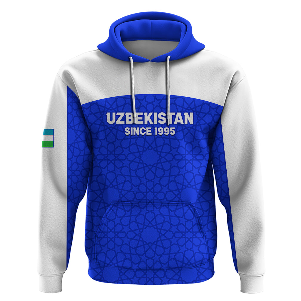Custom Uzbekistan Football Hoodie 2024 Go Champions Uzbek Pattern LT14
