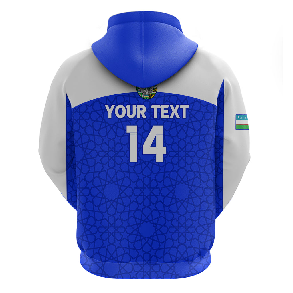 Custom Uzbekistan Football Hoodie 2024 Go Champions Uzbek Pattern LT14