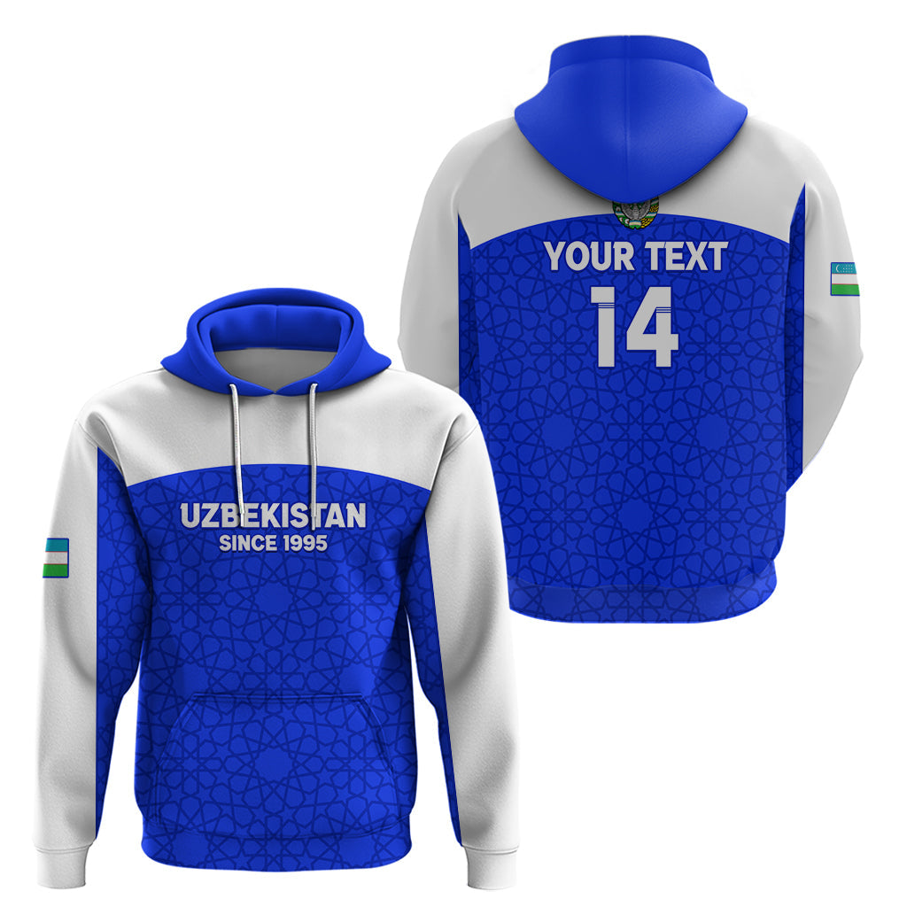 Custom Uzbekistan Football Hoodie 2024 Go Champions Uzbek Pattern LT14