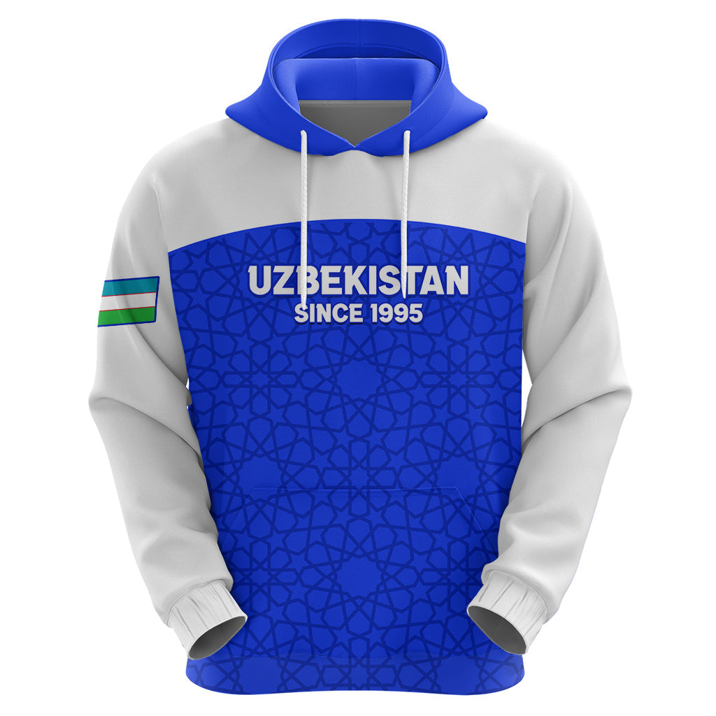 Custom Uzbekistan Football Hoodie 2024 Go Champions Uzbek Pattern LT14
