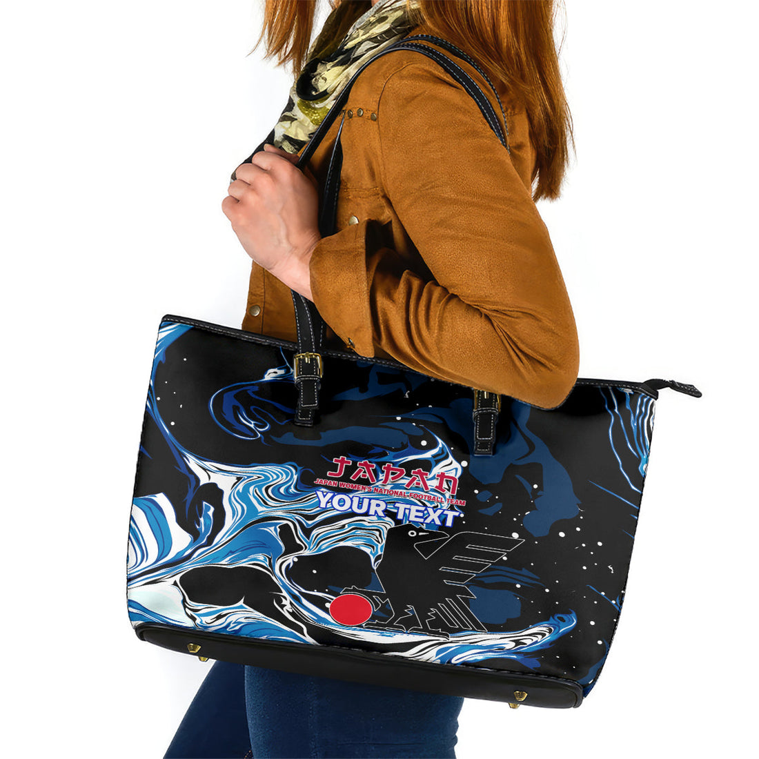 Custom Japan Football Leather Tote Bag 2024 Nadeshiko Go Champions LT14