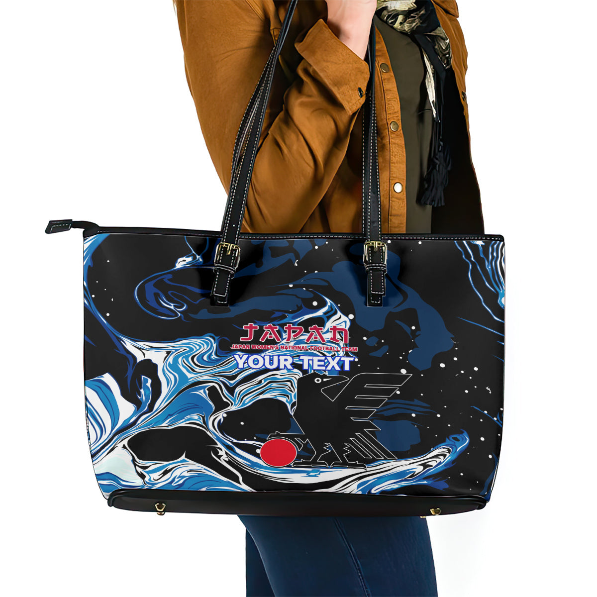 Custom Japan Football Leather Tote Bag 2024 Nadeshiko Go Champions LT14
