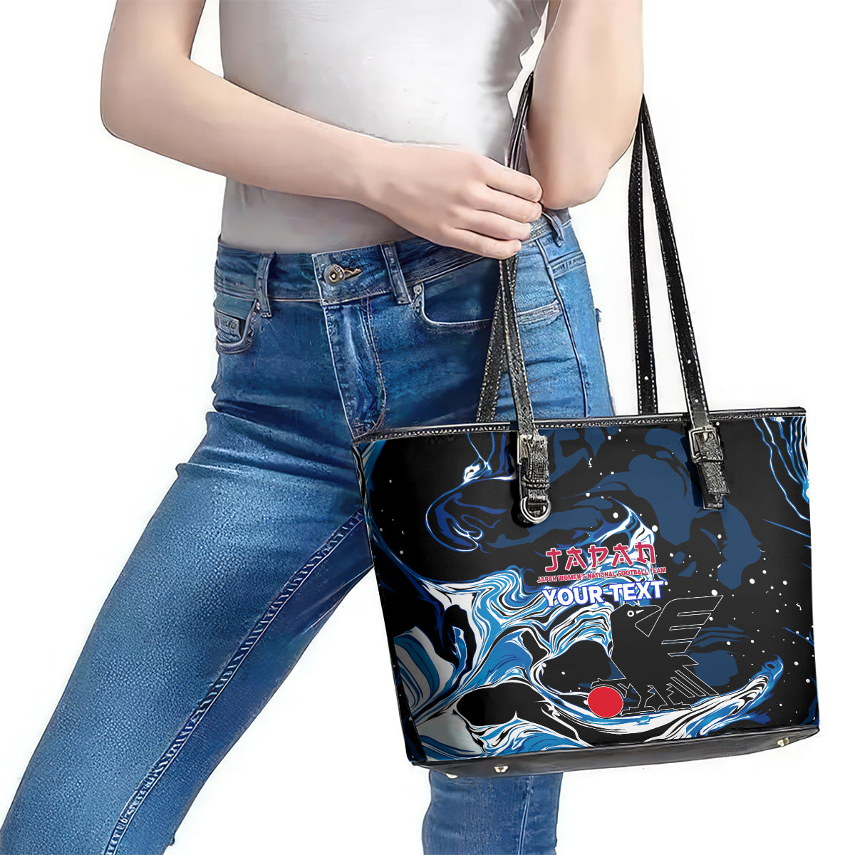 Custom Japan Football Leather Tote Bag 2024 Nadeshiko Go Champions LT14