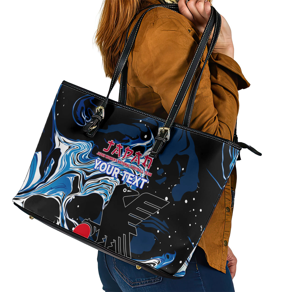 Custom Japan Football Leather Tote Bag 2024 Nadeshiko Go Champions LT14