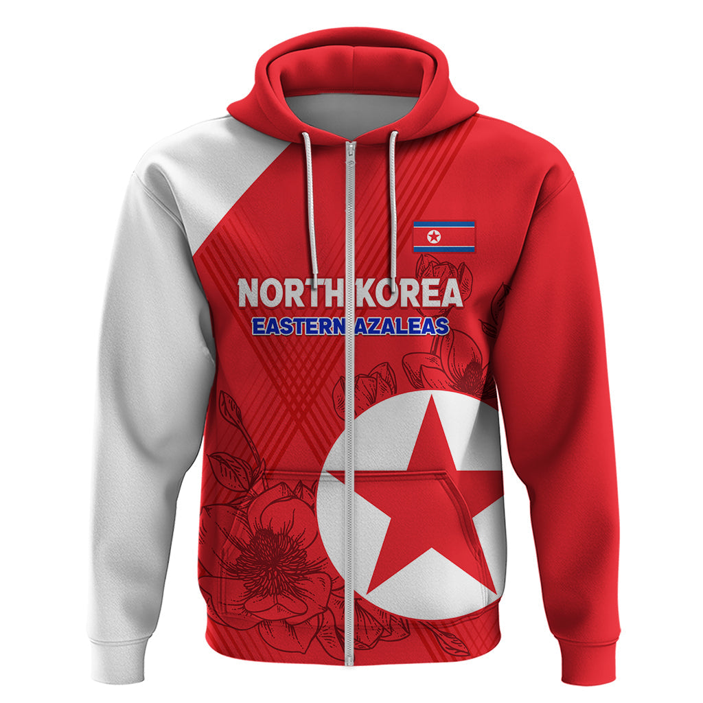 Custom North Korea Football Hoodie 2024 Go Eastern Azaleas Magnolia Flowers LT14
