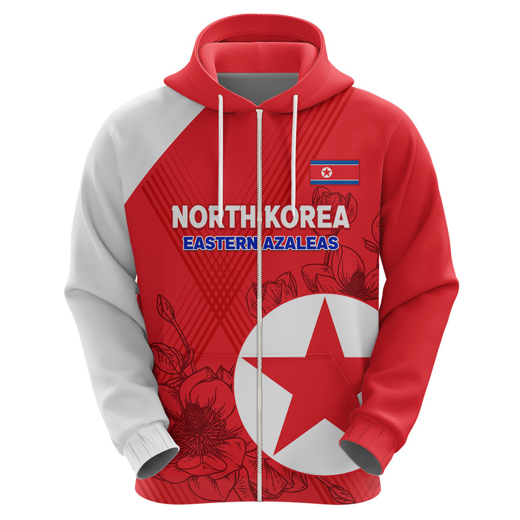 Custom North Korea Football Hoodie 2024 Go Eastern Azaleas Magnolia Flowers LT14