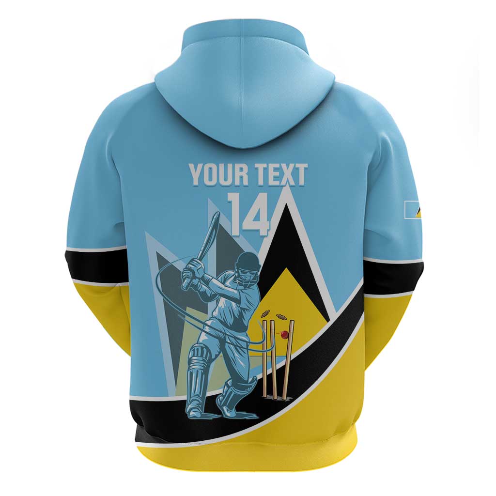 Custom Saint Lucia Cricket Hoodie Go Champions - National Color LT14